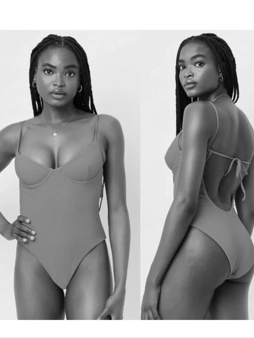 Frankies Bikinis Marie Ribbed Underwire One Piece Swimsuit NWT Vacay Resort HTF